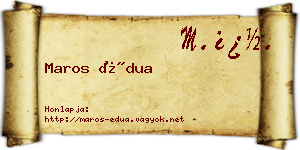 Maros Édua névjegykártya